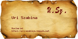 Uri Szabina névjegykártya